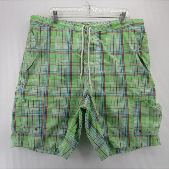 VINTAGE Ralph Lauren Polo Swim Trunks 40 Cargo Board Shorts Beach Swim - Picture 1 of 10